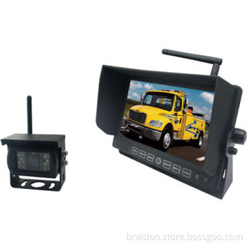 2.4G Wireless Rear-view System with Camera and Monitor, 12 to 24V Input Powers for Heavy Duty